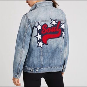 NWT SoulCycle x Rails Denim Jacket with Soul Patch